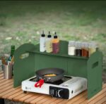 ⁦طوي التخييم موقد غاز الزجاج الأمامي مع طبقة التخزين الطبخ الموقد الرياح منحرف خفيفة المحمولة للطهي بالجملة⁩ - الصورة ⁦2⁩