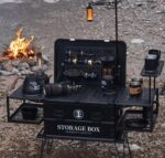 ⁦صندوق القهوة لوحة جانبية متعددة الوظائف صندوق تخزين خارجي مجلس الثقيلة سبائك الألومنيوم صندوق الجدول المجلس للتخييم المشي لمسافات طويلة⁩ - الصورة ⁦2⁩